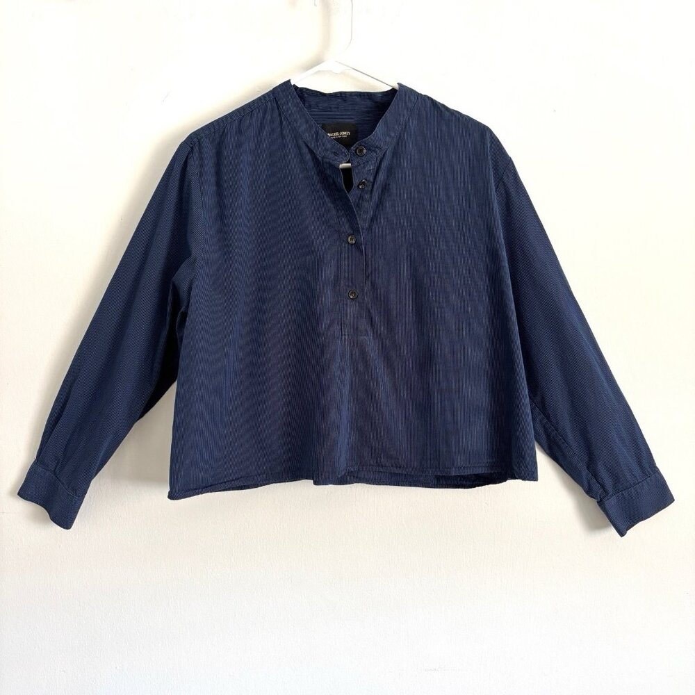 Rachel Comey Deep Blue Button-Up Blouse